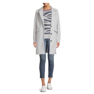 Time and Tru Long Silver Heather Coat-Medium